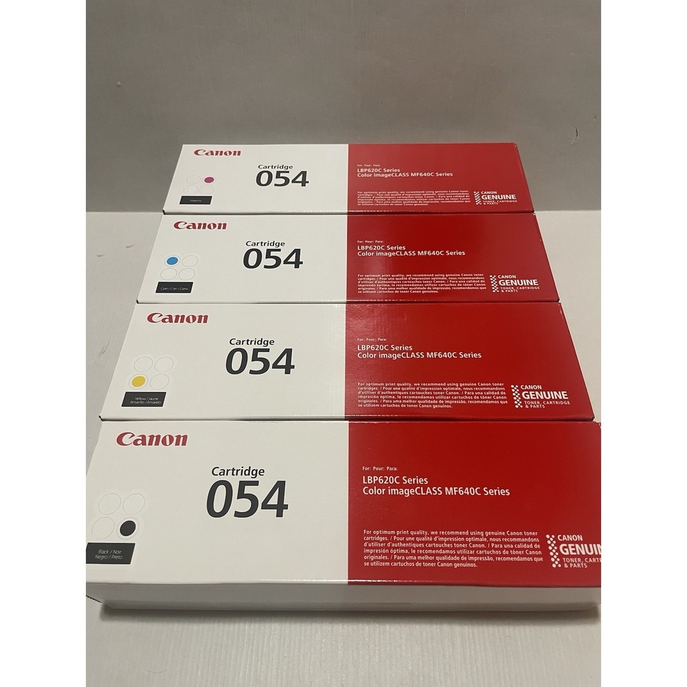 Genuine Canon 054/054H OEM Toner Set – 054 Black + 054H Cyan/Magenta/Yellow